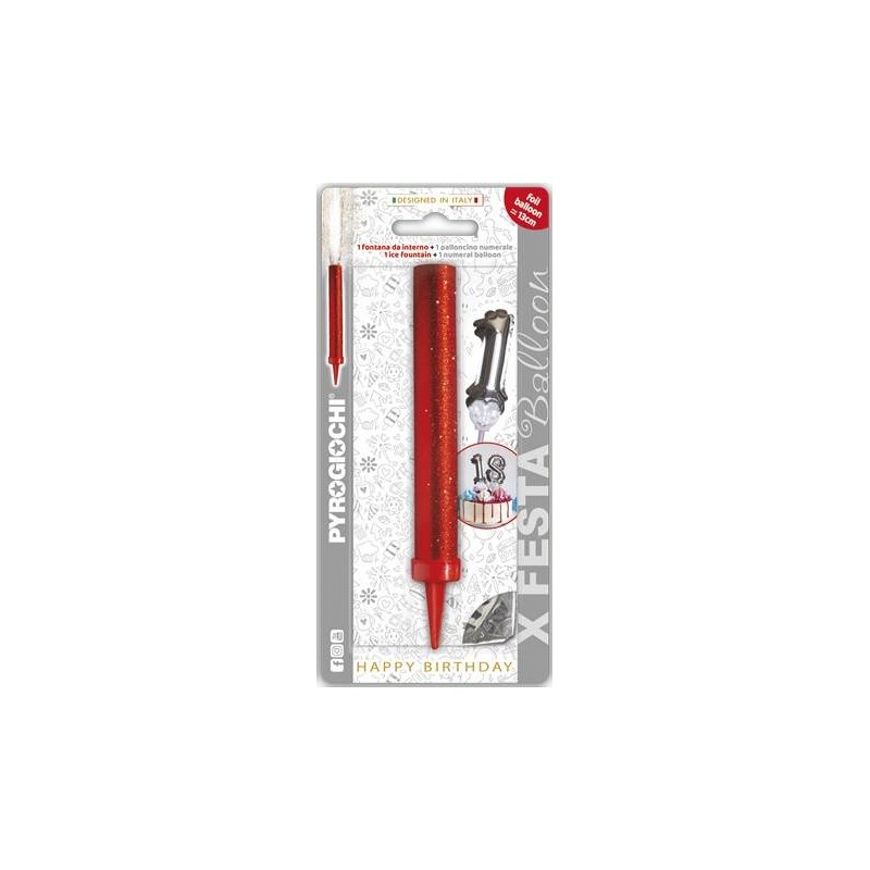CANDELOTTO FESTA + PALLONCINO MYLAR N°1 H.13cm
