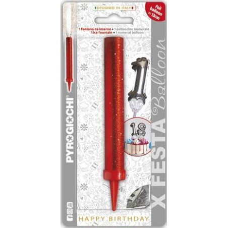 CANDELOTTO FESTA + PALLONCINO MYLAR N°1 H.13cm