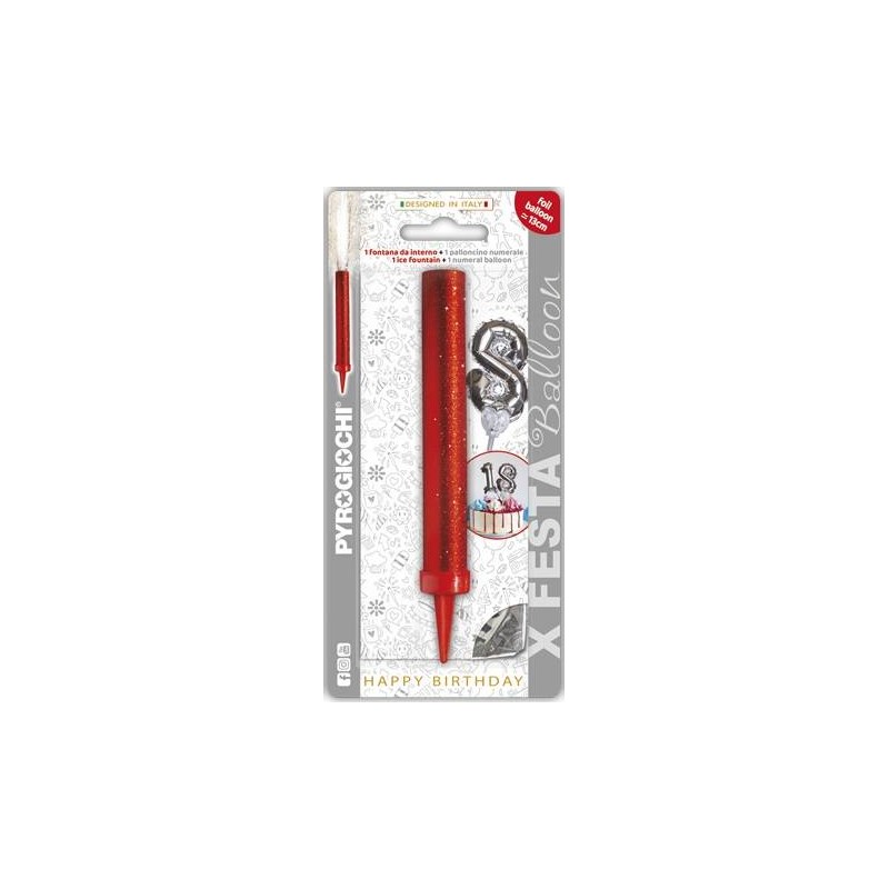 CANDELOTTO FESTA + PALLONCINO MYLAR N°8 H.13cm