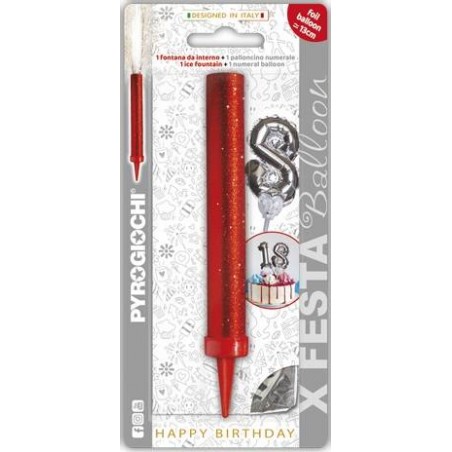 CANDELOTTO FESTA + PALLONCINO MYLAR N°8 H.13cm