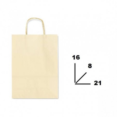 BORSA CARTA COLOR MIS.16+8x21cm BEIGE 802