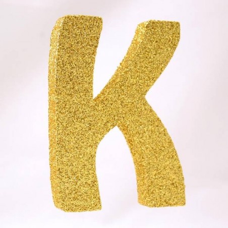 LETTERA POLISTIROLO GLITTER ORO mm120x90 K