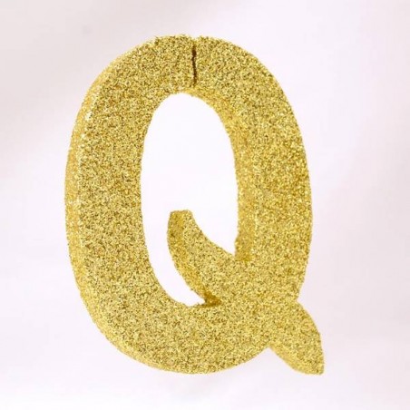 LETTERA POLISTIROLO GLITTER ORO mm120x90 Q