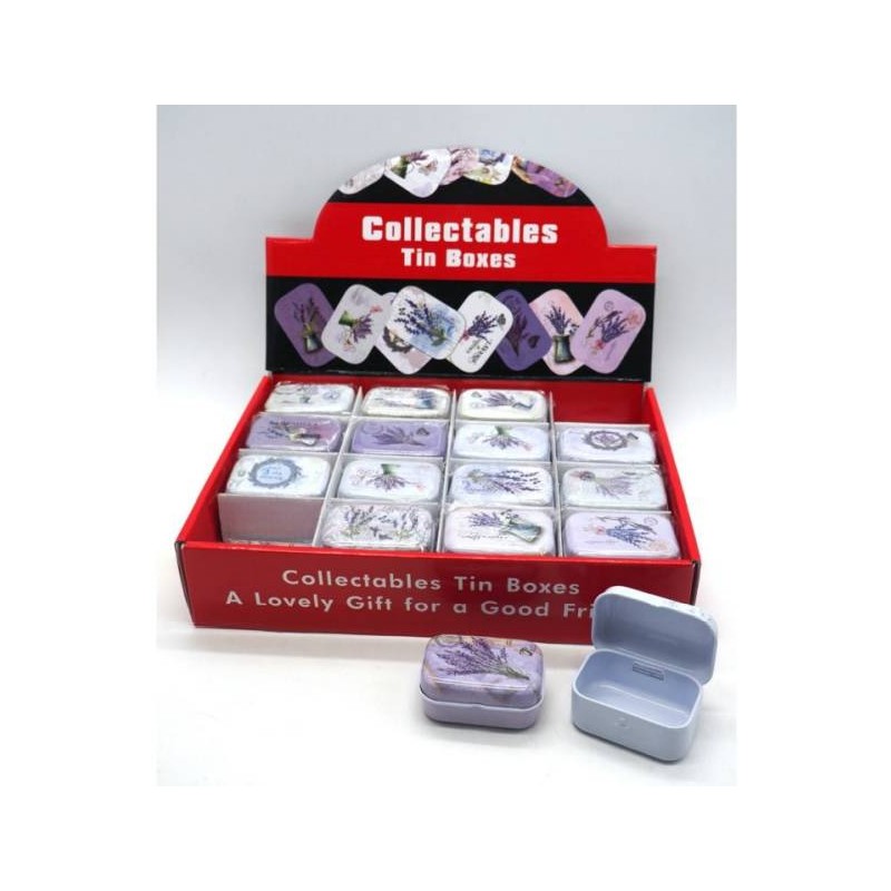 MINI SCATOLA IN LATTA DIS.LAVANDA 5,5x4x2,5cm