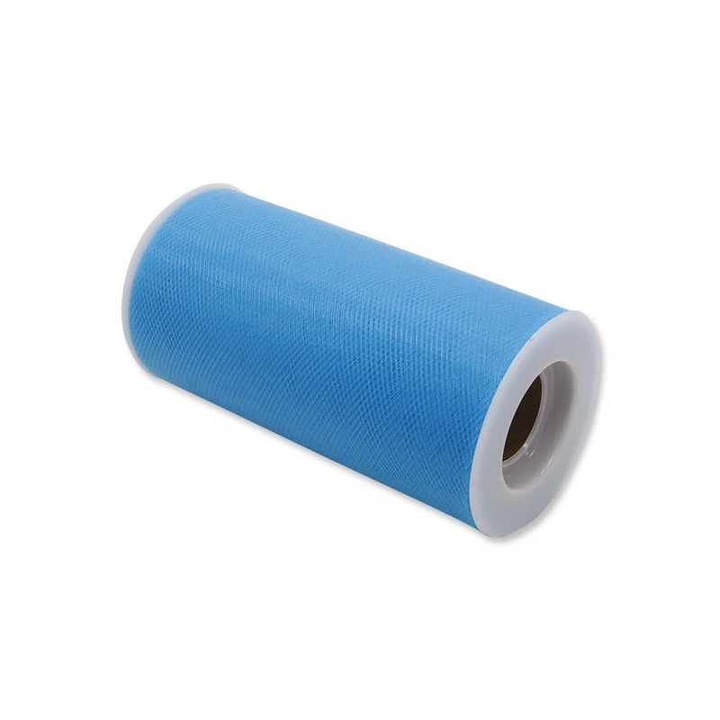 TULLE ROTOLO cm12,5x25mt AZZURRO BIG