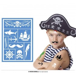 STENCIL PER TRUCCO BAMBINO 14x20cm PIRATA
