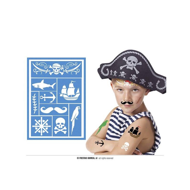 STENCIL PER TRUCCO BAMBINO 14x20cm PIRATA