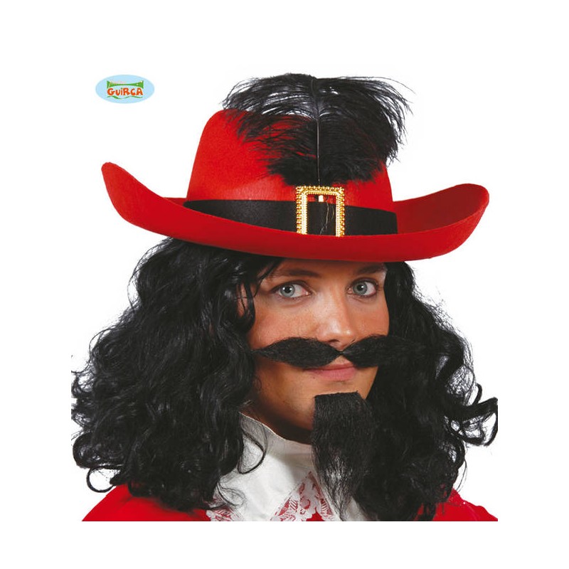 CAPPELLO MOSCHETTIERE IN FELTRO ROSSO