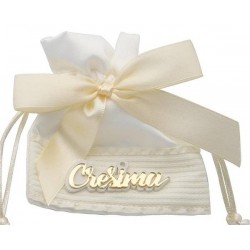 SACCHETTO BIANCO 9x12cm C/SCRITTA CRESIMA 12pz