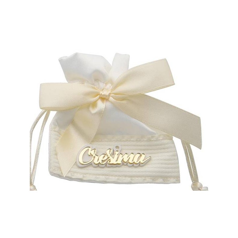 SACCHETTO BIANCO 9x12cm C/SCRITTA CRESIMA 12pz