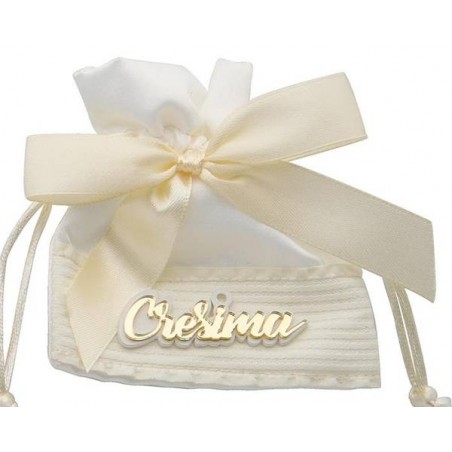 SACCHETTO BIANCO 9x12cm C/SCRITTA CRESIMA 12pz