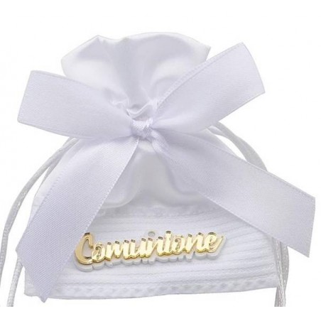 SACCHETTO BIANCO 9x12cm C/SCRITTA COMUNIONE 12pz