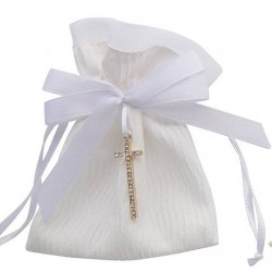 SACCHETTO BIANCO 9x12cm C/CROCE 12pz