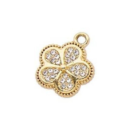 FIORE IN METALLO ORO C/STRASS 12pz