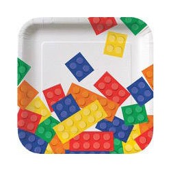 PIATTI QUADRATI DESSERT LEGO BLOCK PARTY 8pz