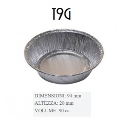TEGLIA ALLUMINIO TONDA TORTINA BASSA 100pz T9G CUKI