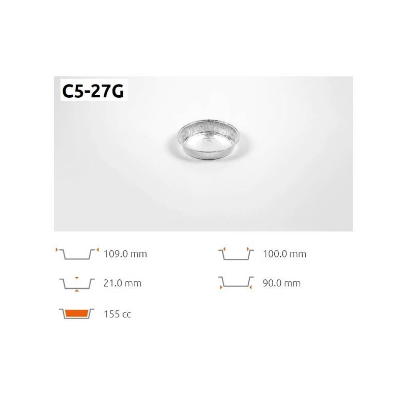 TEGLIA ALLUMINIO TONDA C527G 100pz ICONT