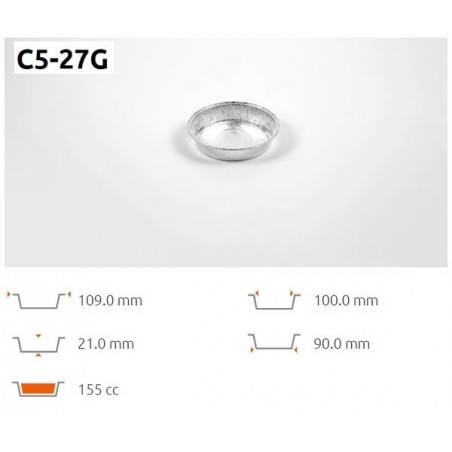 TEGLIA ALLUMINIO TONDA C527G 100pz ICONT