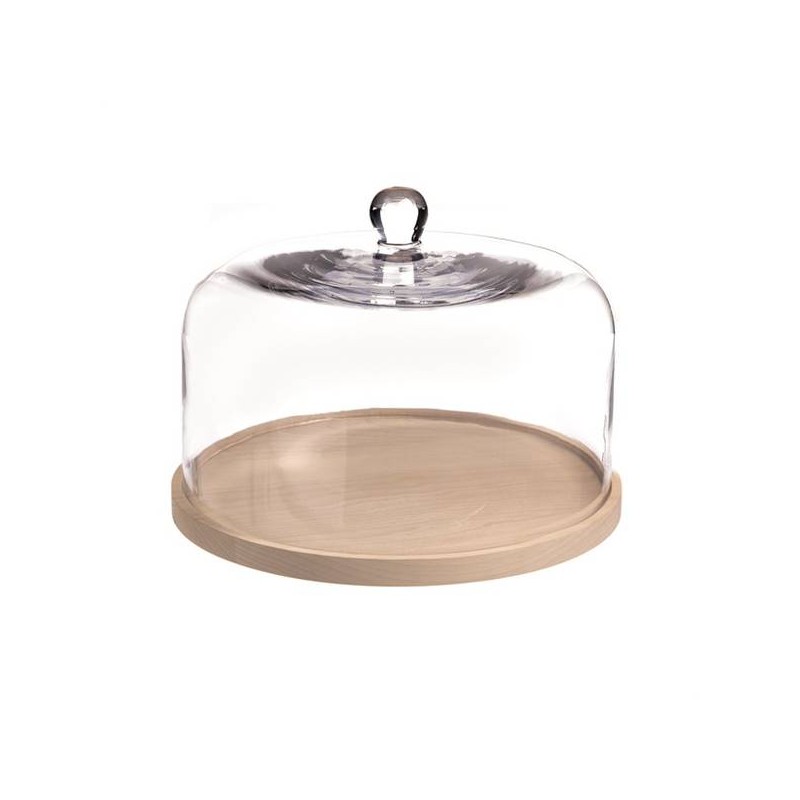 CAMPANA VETRO + BASE MDF H.21,5cm ø31,5cm 16-1245