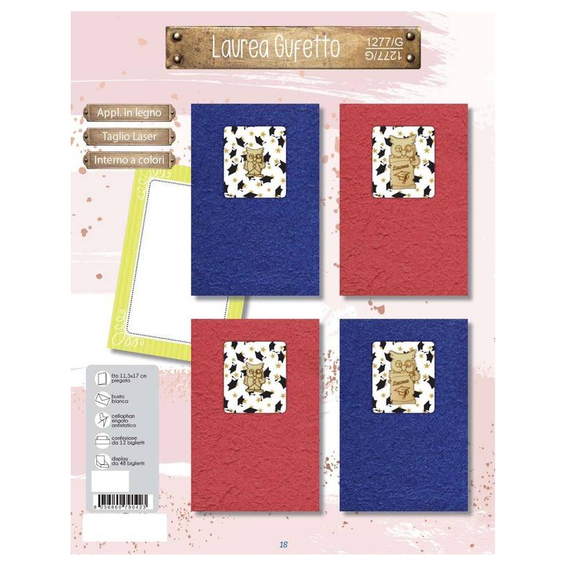 BIGLIETTO AUGURI NATURAL LAUREA GUFETTO 1277/G