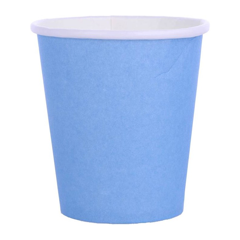 BICCHIERI 270cc CARTA BIODEGRADABILI CELESTE 25pz