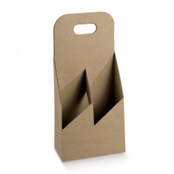 CESTELLO 2 BOTTIGLIE 13x6,5x29cm AVANA 5pz