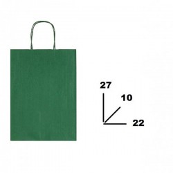 BORSA CARTA COLOR MIS.22+10x27cm VERDE SCURO 560