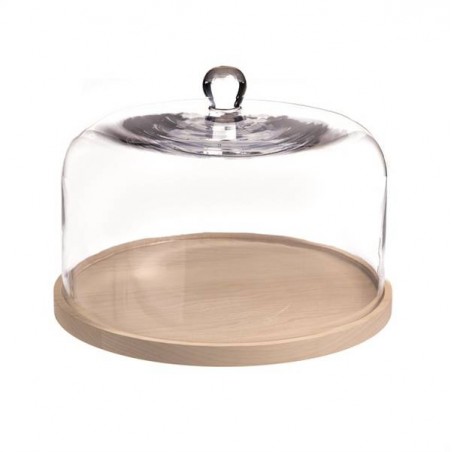 CAMPANA VETRO + BASE MDF H.21,5cm ø31,5cm 16-1245