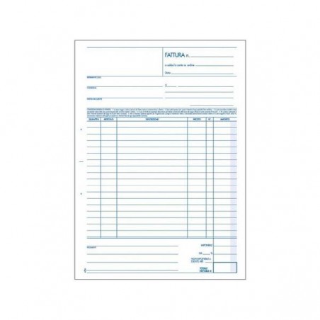 BLOCCO FATTURE 1 ALIQUOTA 22,5x29,7 3 COPIE BM 35fg 904/3