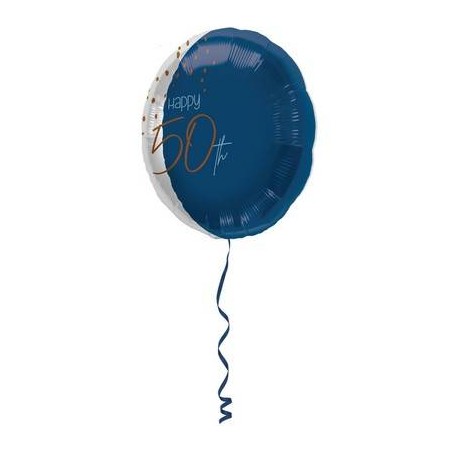 PALLONE MYLAR 18'' 45cm 50 ANNI ELEGANT TRUE BLUE