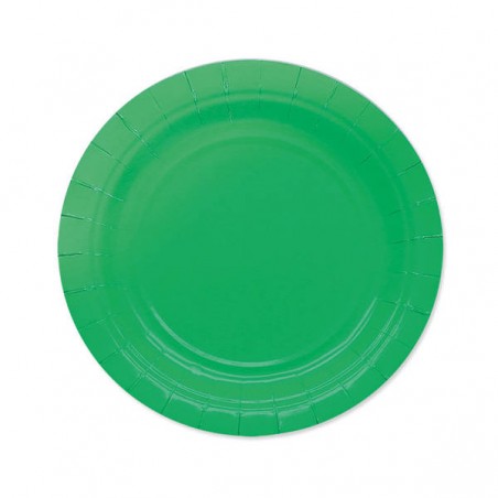 PIATTI DESSERT ECOLOR BIODEGRADABILI 18cm VERDE 25pz