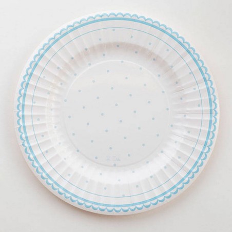 PIATTI CARTONCINO ROUND SHAPE PETIT AZZURRO 27cm 8pz