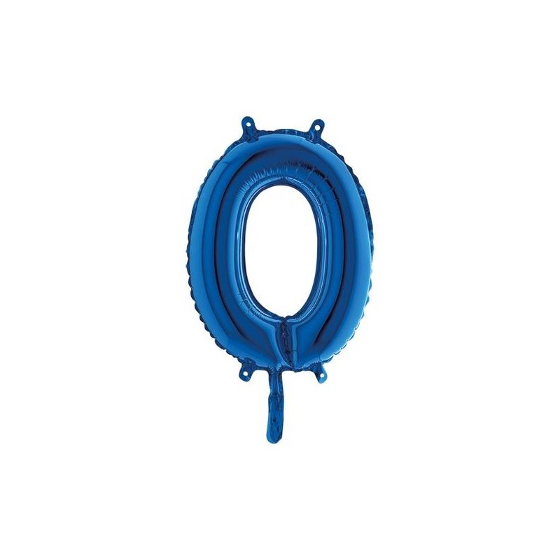 PALLONE NUMERO 0 MYLAR 14 36cm BLU