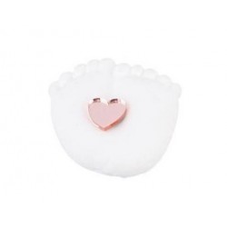 APPLICAZIONE MAGNETE PIEDINI GESSO C/CUORE PLEXY GIRL 12pz