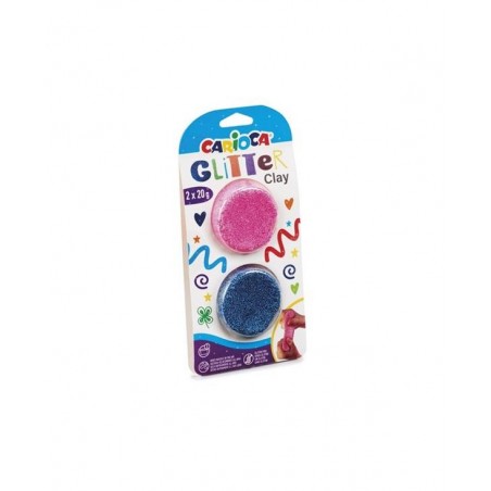 CARIOCA GLITTER CLAY 20gr 2pz BLU / ROSA
