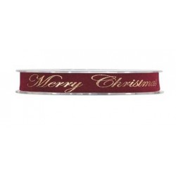 NASTRO VELVET GOLD CHRISTMAS mm15x10mt BORDEAUX