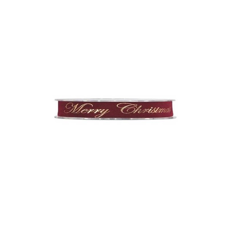 NASTRO VELVET GOLD CHRISTMAS mm15x10mt BORDEAUX