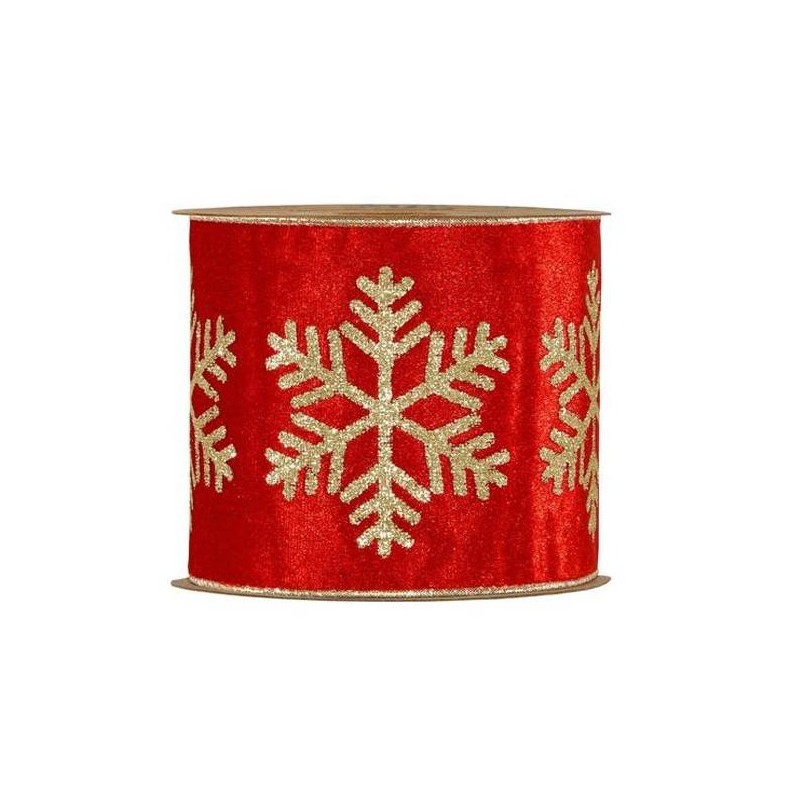 NASTRO LUXURY SNOWFLAKE mm100x10mt ROSSO