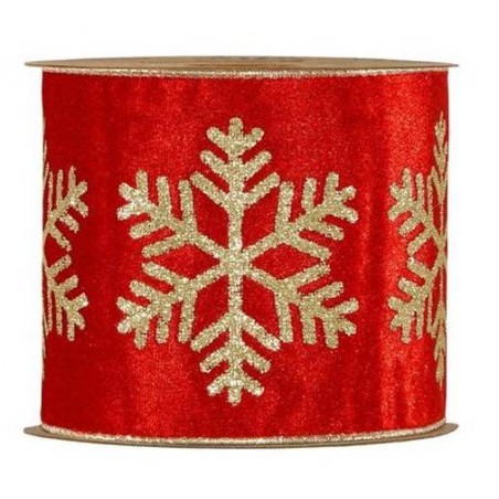 NASTRO LUXURY SNOWFLAKE mm100x10mt ROSSO