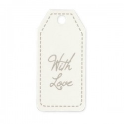 TARGHETTA TAG 4,5x2,5cm WITH LOVE 24pz