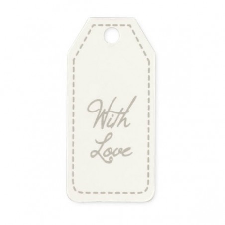 TARGHETTA TAG 4,5x2,5cm WITH LOVE 24pz