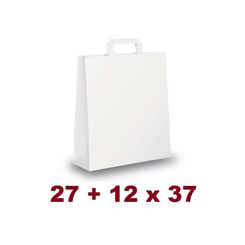 BORSA CARTA BIANCA PIATTINA 27+12x37cm