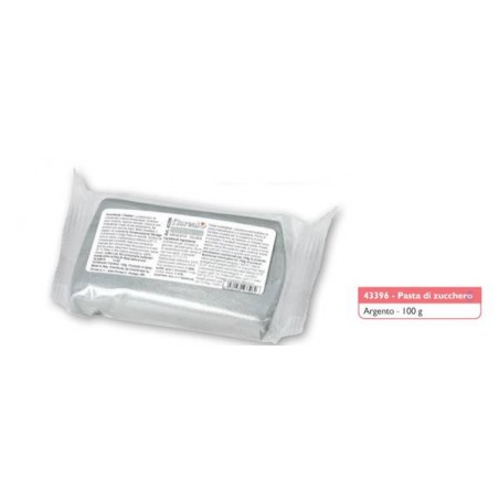 PASTA DI ZUCCHERO 100gr ARGENTO FLOREAL