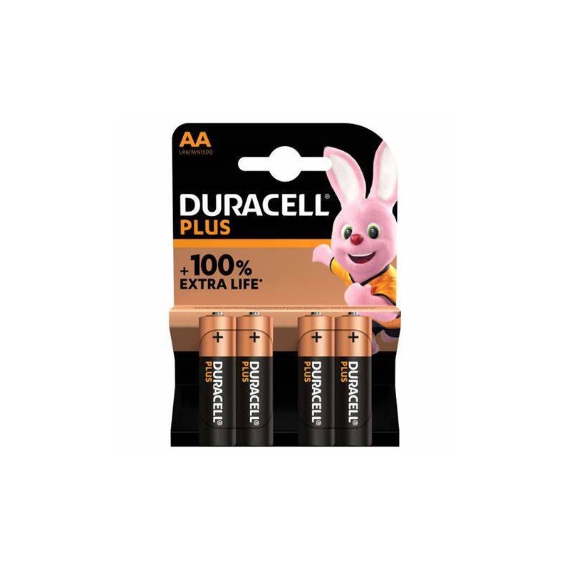 BATTERIE DURACELL PLUS 100 AA STILO 4pz