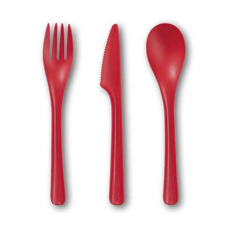 FORCHETTE CPLA BLOOM ROSSO 17cm 25pz BIO COMPOSTABILE