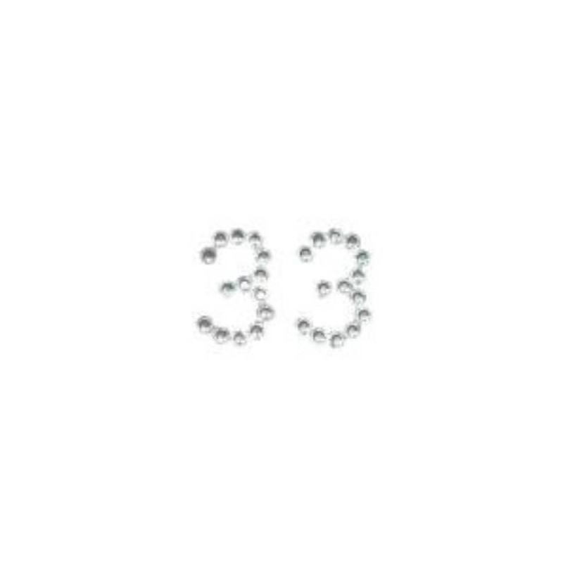 NUMBER 3 DIAMONDS STICKERS 9X12cm 25pz