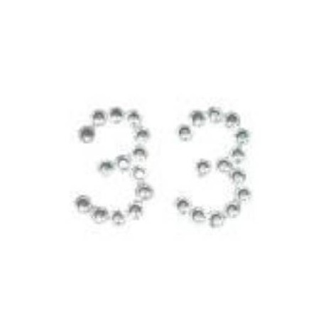 NUMBER 3 DIAMONDS STICKERS 9X12cm 25pz