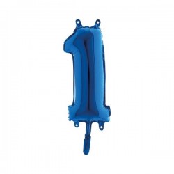 PALLONE NUMERO 1 MYLAR 14 36cm BLU