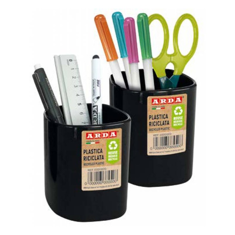 PORTAPENNE RE-GENERATION 6,5x6,5x9cm BLACK IS THE NEW GREEN ARDA