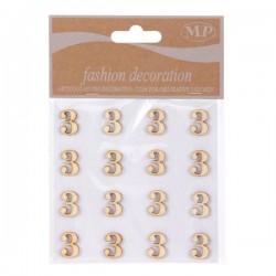 NUMERI 3 IN LEGNO 10x10cm 16pz